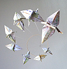 Atlas Spiral Origami Crane Mobile