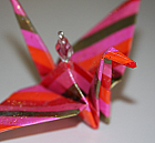 Pink Victoria's Secret Upcycled Origami Crane Ornament