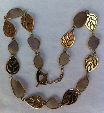 Bomb Shell Tree of Life Necklace and Natural Stones 