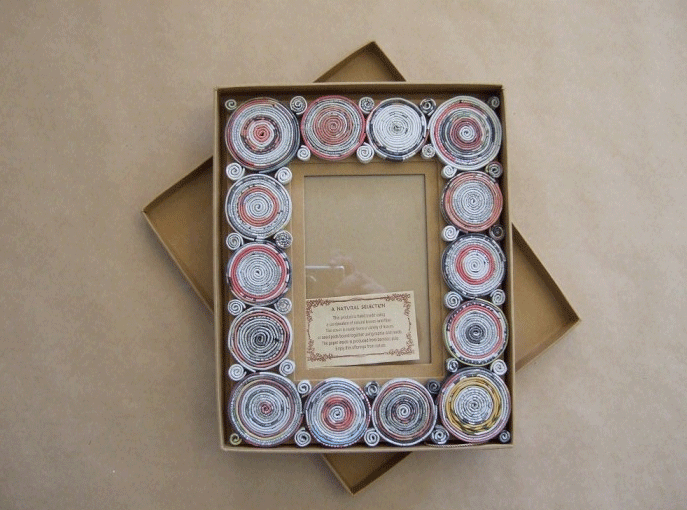 Recycled Newspaper Photo Frame