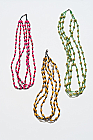 Triple strand recycled paper bead necklace