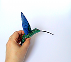  Hummingbird paper mache art sculpture original  handmade