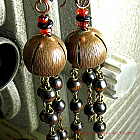 Recycled Rosary Dangle Earrings Upcycled