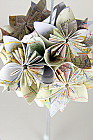 Upcycled Atlas Kusudama Flower Ball Origami 
