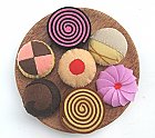 Felt Cakes on Recycled Wood Plate